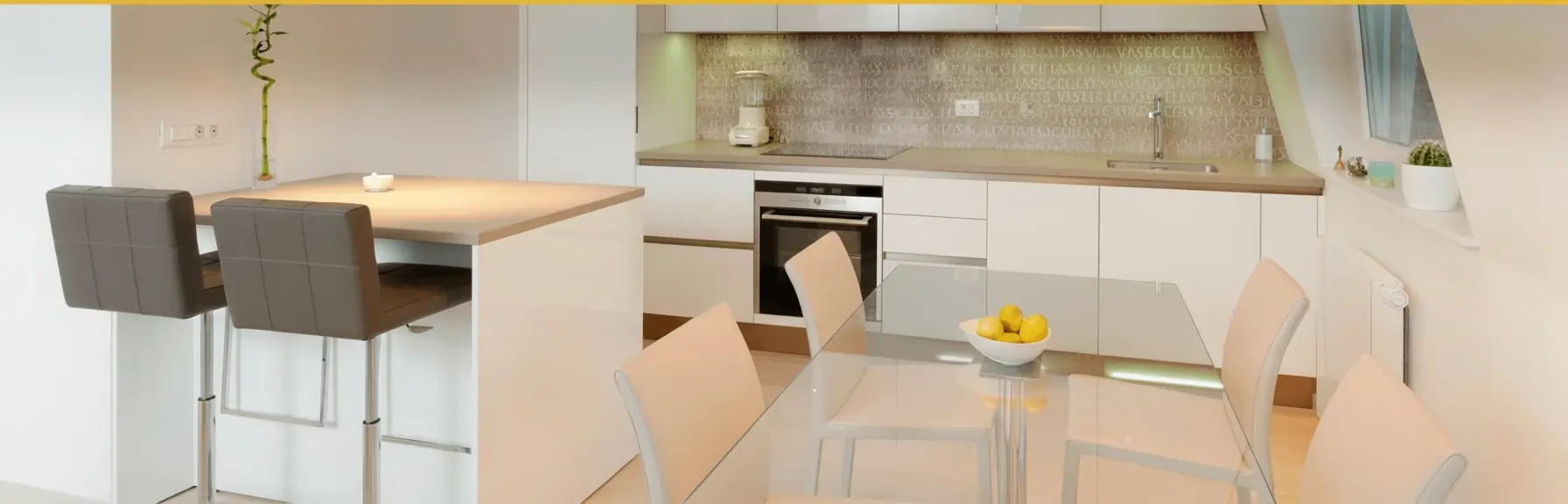 Glenelg Glass Work example table top and kitchen splashback