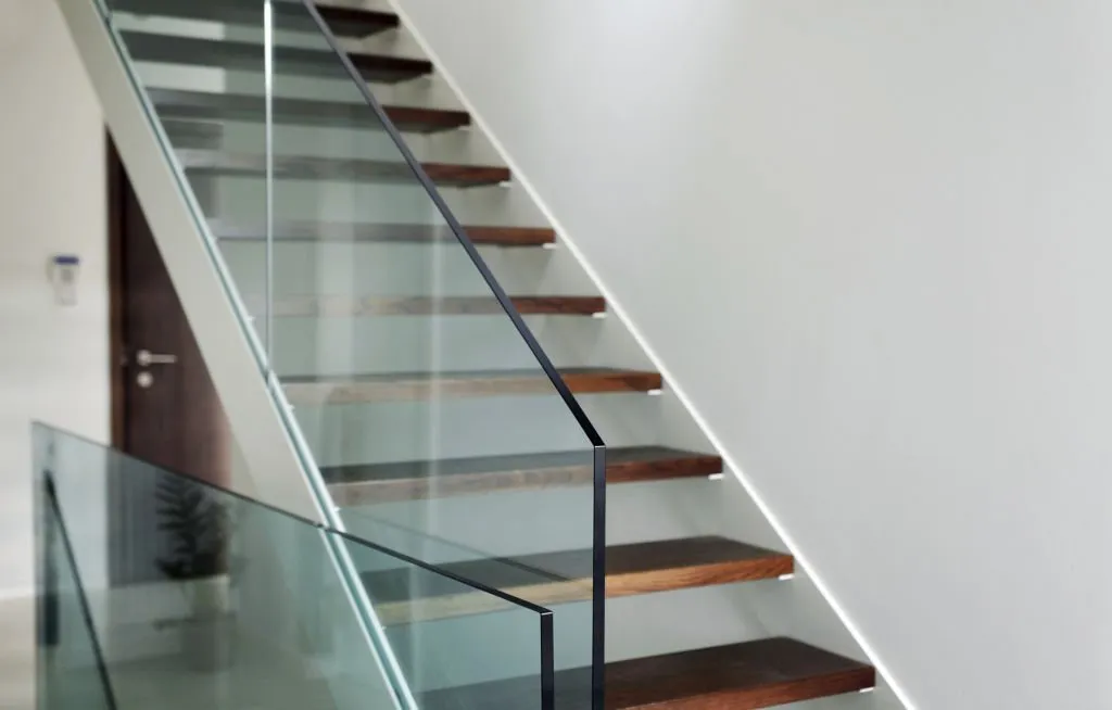 Glass stair balustrades
